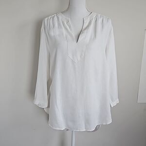 The Limited White linen blend Blouse Elegant and Versatile Top Womens Size L